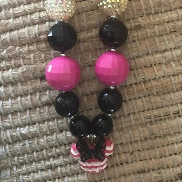 Girls Bubble Gum Bead Necklace with Minnie Mouse - Picture 3 of 9